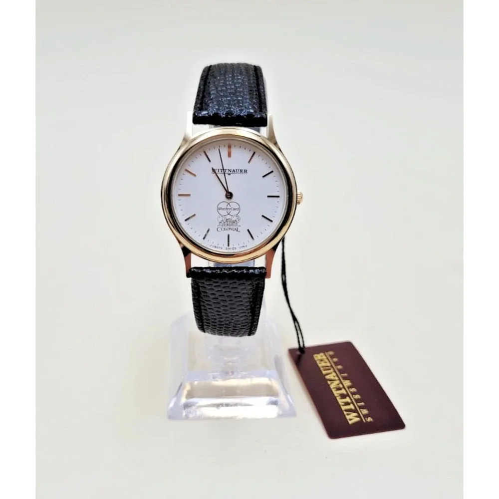Wittnauer JV8072 Men's Dress Watch MasterCard Premier Colonial Swiss Quartz NWT